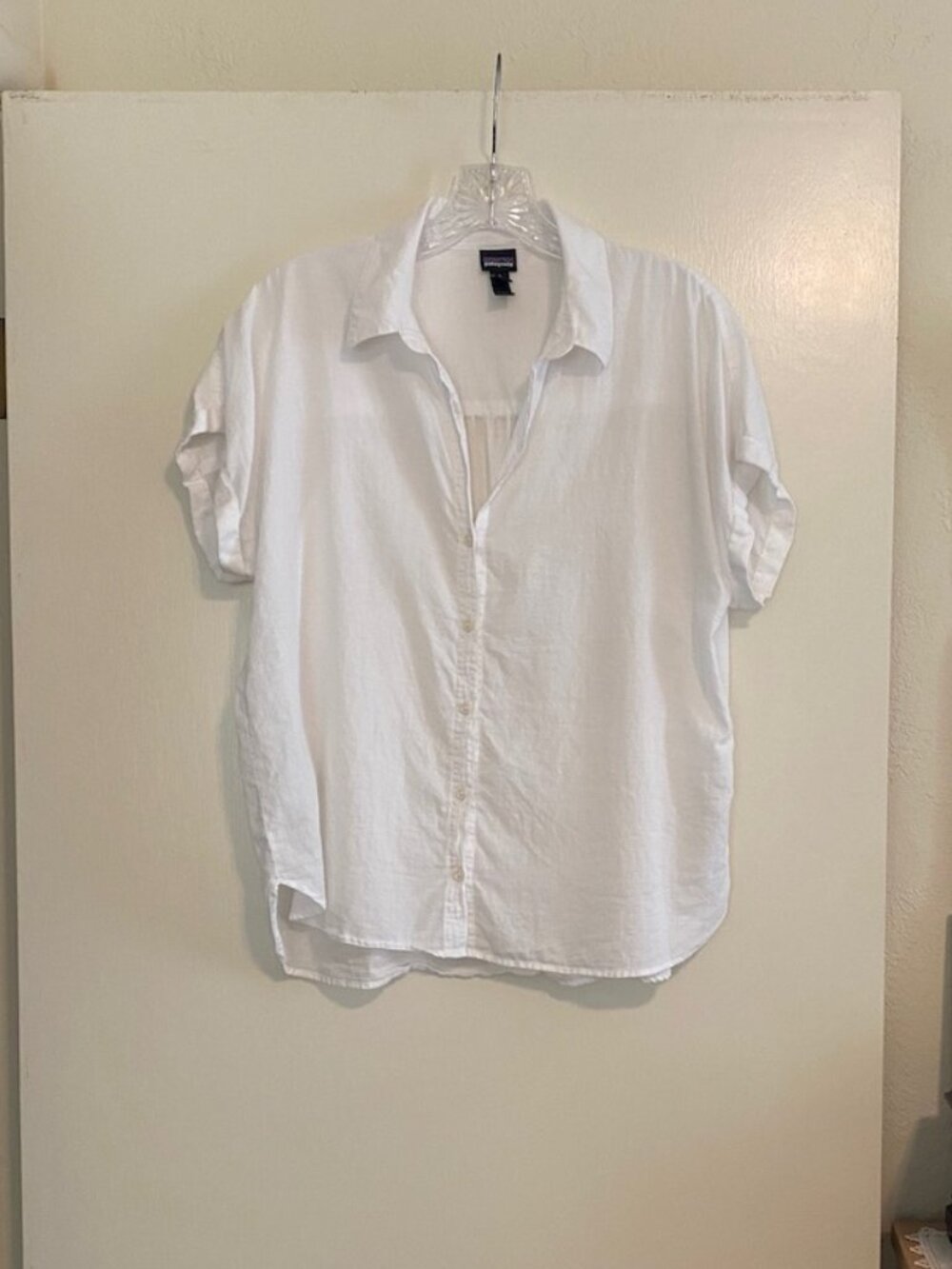Patagonia Women's Organic Cotton and Hemp White Blouse, Size Small
